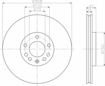 HELLA PAGID 8dd355108231 -  Тормозной диск